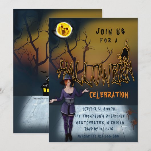 Halloween Holiday Kaart (Voorkant / Achterkant)