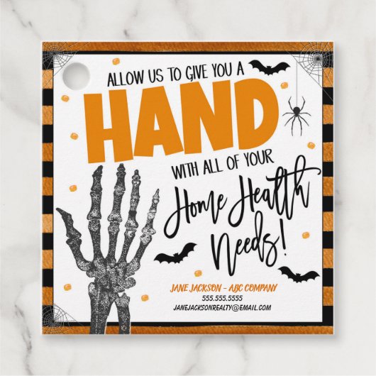 Halloween Home Health referral Cadeau Label (Voorkant)