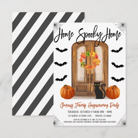 Halloween Home Spooky Home Uitnodiging (Voorkant / Achterkant)