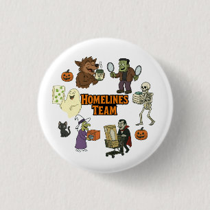Halloween Homelines Team Ronde Button 3,2 Cm