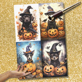 Halloween Hond 1 Collage Decoupage Papier