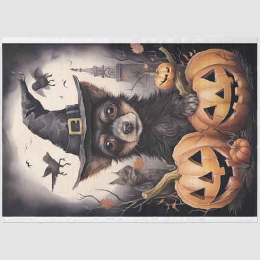 Halloween Hond 1 Decoupage papier (Voorkant)
