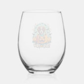 Halloween Hond 1 Wijnglas Zonder Voet (Achterkant)