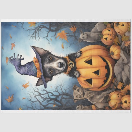Halloween Hond 2 Decoupage papier (Voorkant)