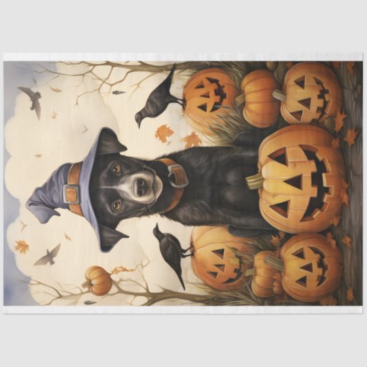 Halloween Hond 3 Decoupage papier (Voorkant)
