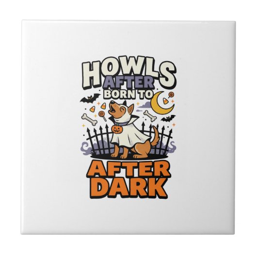 Halloween Hond Boo Crew (5) Tegeltje (Voorkant)