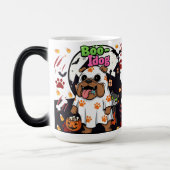 Halloween Hond "Boo Idog" Spooky Paw met Kat Magische Mok (Links)