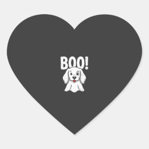 Halloween Hond Boo Schattige Puppy Spook Ontwerp Hart Sticker