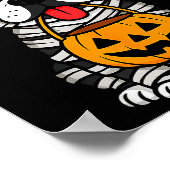 Halloween Hond Boston Terrier Mummie Kostuum Manne Poster (Hoek)