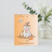 Halloween Hond Dragen Pet Halloween Snoep Kaart (Staand voorkant)