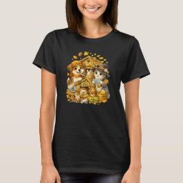 Halloween Hond en Kat bouwen een bosdier T-shirt