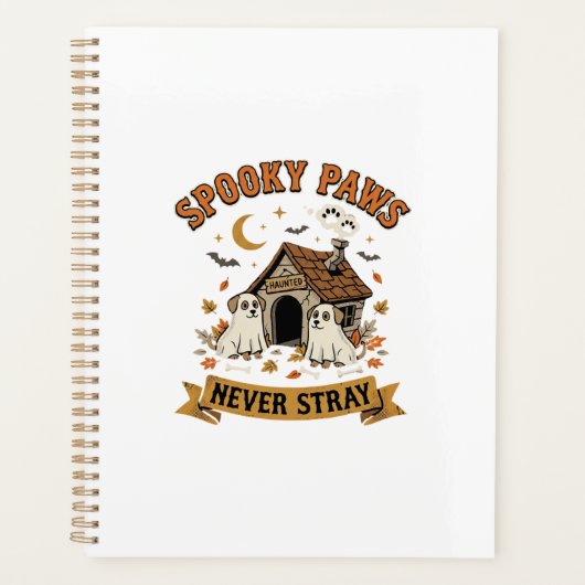 Halloween Hond Geest Pootjes Planner (Voorkant)
