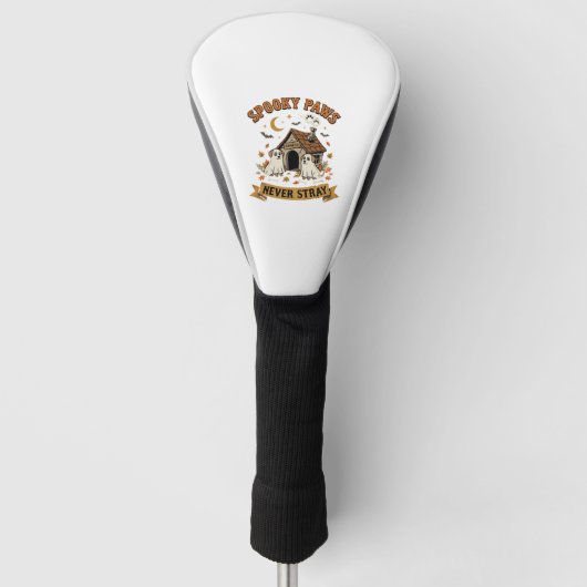 Halloween Hond Geestenpoten Golfheadcover (Voorkant)