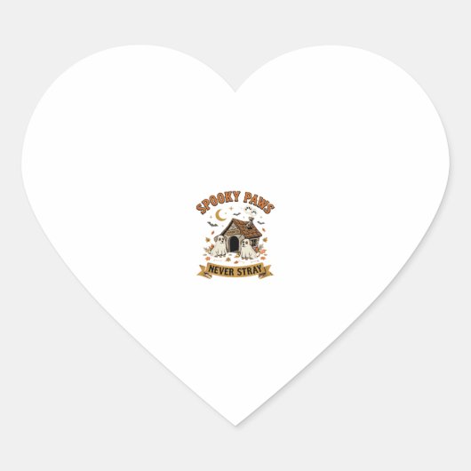 Halloween Hond Geestenpoten Hart Sticker (Voorkant)