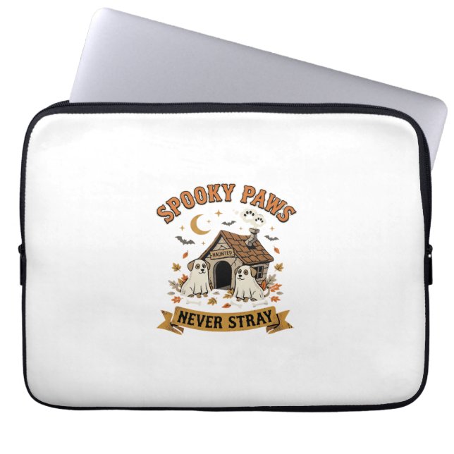 Halloween Hond Geestenpoten Laptop Sleeve (Voorkant)