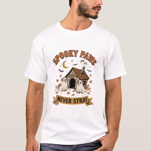 Halloween Hond Geestenpoten T-shirt (Voorkant)