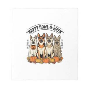 Halloween Hond Gelukkig Howl-O-Ween Vintage Duitse Notitieblok