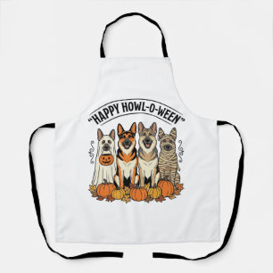 Halloween Hond Gelukkig Howl-O-Ween Vintage Duitse Schort
