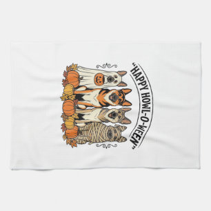 Halloween Hond Gelukkig Howl-O-Ween Vintage Duitse Theedoek