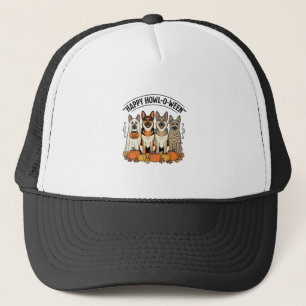 Halloween Hond Gelukkig Howl-O-Ween Vintage Duitse Trucker Pet