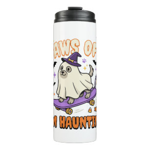 Halloween Hond Griezelige Skate Rit Thermosbeker
