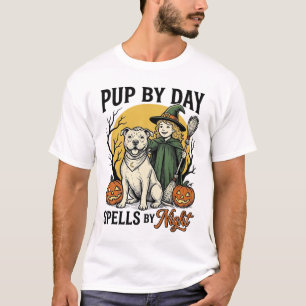 Halloween Hond Heks Shirt Vintage Gravure Huisdier