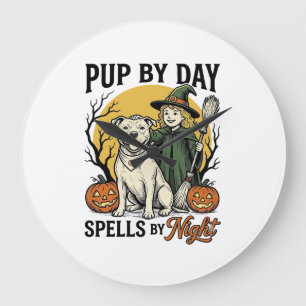Halloween Hond Heks Shirt Vintage Gravure Huisdier Grote Klok