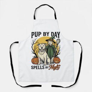 Halloween Hond Heks Shirt Vintage Gravure Huisdier Schort