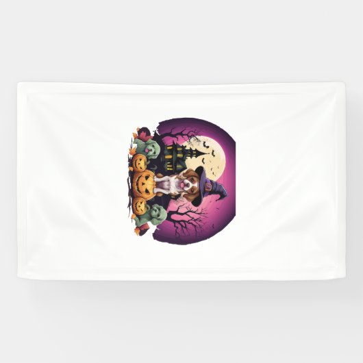 Halloween Hond Herfst Liefhebbers Spandoek (Horizontaal)