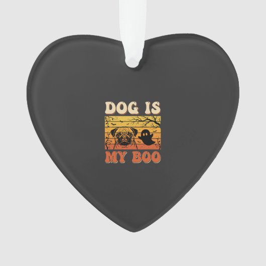 Halloween Hond Is Mijn Boo Pug Geest Ontwerp Ornament (voorkant)