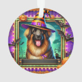 Halloween Hond Met Heks Pet Ornament (achterkant)