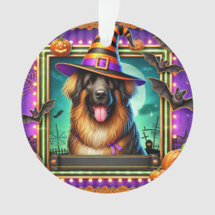 Halloween Hond Met Heks Pet Ornament