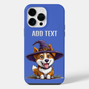 Halloween-hond met heksenhut iPhone 14 pro max hoesje