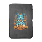 Halloween hond met Jack O Lantern pompoenen_1 Badmat (Voorkant Verticaal)