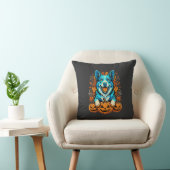 Halloween hond met Jack O Lantern pompoenen_1 Kussen (Stoel)