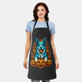 Halloween hond met Jack O Lantern pompoenen_1 Schort (Gedragen)