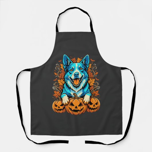 Halloween hond met Jack O Lantern pompoenen_1 Schort (Voorkant)
