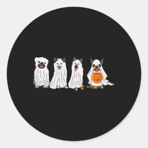 Halloween hond met pompoen griezelige Halloween ho Ronde Sticker