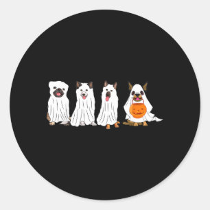 Halloween hond met pompoen griezelige Halloween ho Ronde Sticker