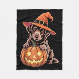 Halloween hond met pompoenliefhebbers grappige kos fleece deken