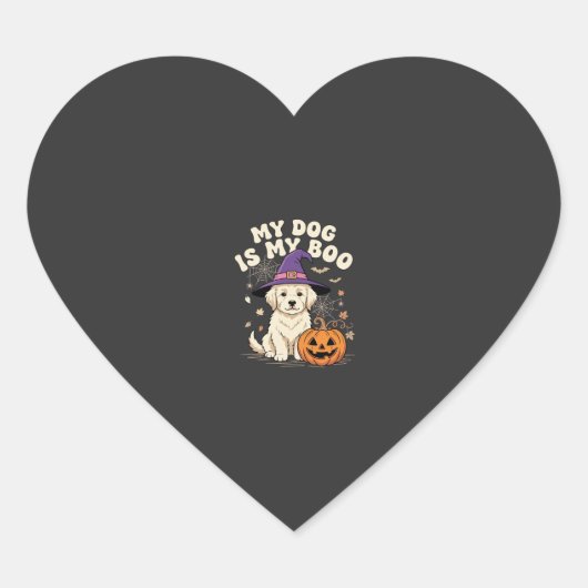 Halloween Hond Mijn Hond Is Mijn Boo Hart Sticker (Voorkant)