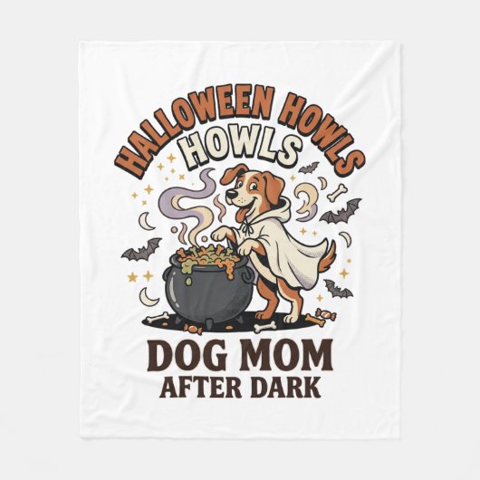 Halloween Hond Moeder Na Donker Fleece Deken (Voorkant)
