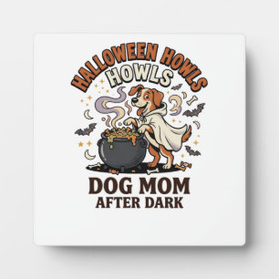 Halloween Hond Moeder Na Donker Fotoplaat