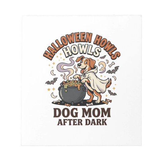 Halloween Hond Moeder Na Donker Notitieblok (Voorkant)
