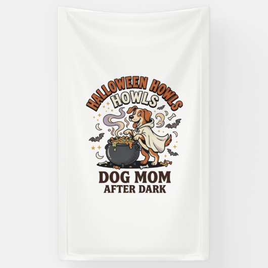 Halloween Hond Moeder Na Donker Spandoek (Verticaal)