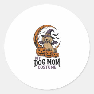 Halloween Hond Moeder Shirt Heks Pup Kostuum Grafi Ronde Sticker