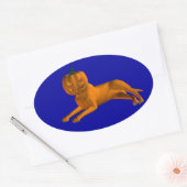 Halloween Hond Ovale Sticker (Envelop)