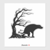 Halloween-hond poept onder enge boom sticker (Vel)
