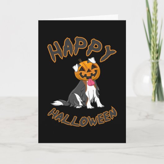 Halloween Hond Pumpkin Horror Gift Idee Kaart (Voorkant)