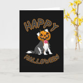 Halloween Hond Pumpkin Horror Gift Idee Kaart (Gele Bloem)